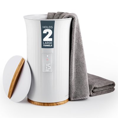 Live Fine Towel Warmer, Large Bucket Style Towel Heater with LED Display, Adjustable Timer, &amp; More!:- White Lid, Fits 2