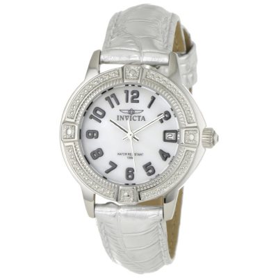 Invicta Women s Classique Silver Leather Strap Watch Sam s Club