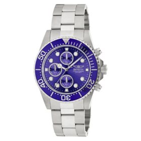 Invicta Men's Pro Diver Quartz 43mm Silver, Blue Dial