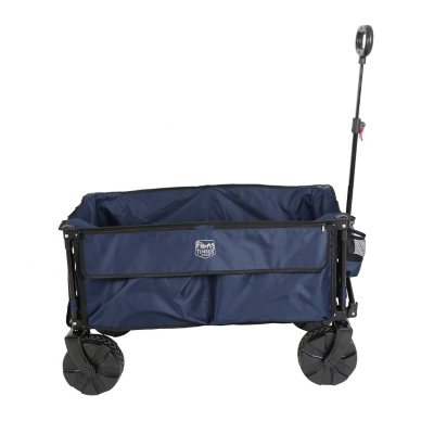 Beach Wagon Utility Cart for Fishing Gear Hauling Camping Traveling Folding  Blue