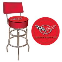 Corvette C5 Padded Bar Stool with Back (Assorted Colors)