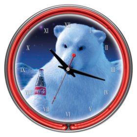 Coca-Cola Neon Clock, Polar Bear (Assorted Styles)