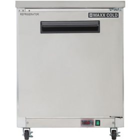 Maxx Cold X-Series Single Door Undercounter Commercial Refrigerator in Stainless Steel 7 cu. ft.