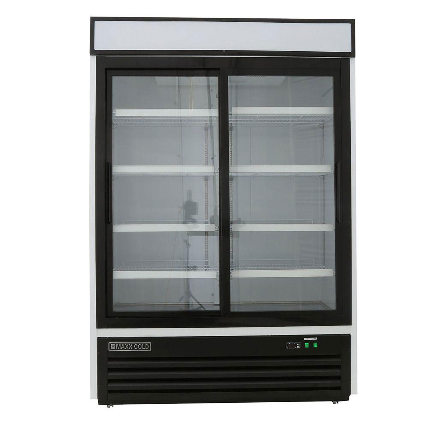 Maxx Cold X-Series 48 cu. ft. Double Glass Sliding Door Merchandiser Refrigerator, White - Standard