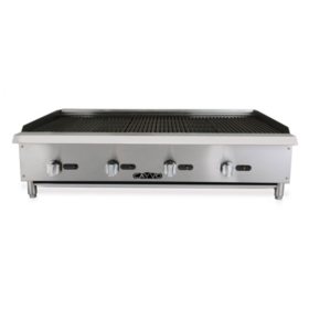 Cayvo Gas Radiant Charbroiler With Stainless Steel Countertop 48