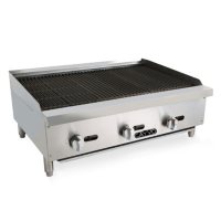 Cavyo Stainless Steel Gas Rock Char-Broiler 36" (Choose Liquid Propane or Natural Gas)