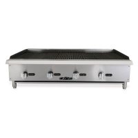 Cayvo Stainless Steel Gas Char-Rock Broiler 48" (Choose Liquid Propane or Natural Gas)