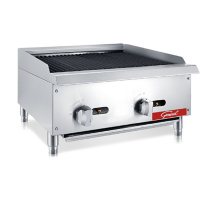 General Stainless Steel Gas Rock Charbroiler (Choose Size & Gas Type)