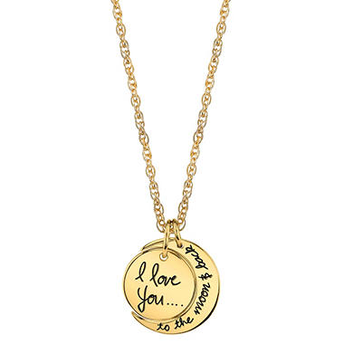 14K I Love You To The Moon and Back Pendant