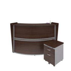 Marque Single Unit Reception Station With Locking Drawer Pedestal