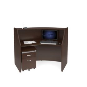 Marque Single Unit Reception Station With Locking Drawer Pedestal