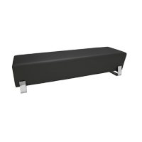 OFM Axis Series Contemporary Triple Seating Bench, Textured Vinyl with Chrome Base, in Midnight (4003C-MDN)