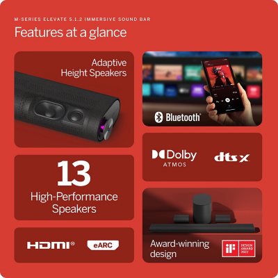 VIZIO M-Series 5.1 Home Theater Sound Bar with Dolby Atmos and DTS