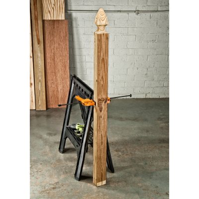 Worx Clamping Sawhorse Pair with Bar Clamps Built in Shelf Cord