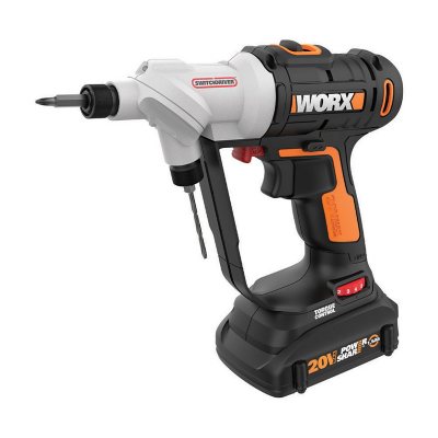 Worx WX176L.8 POWER SHARE 20-Volt Lithium-Ion 1/4 in. Cordless Drill and Driver with Rotating Dual Chucks and 2-Speed Motor