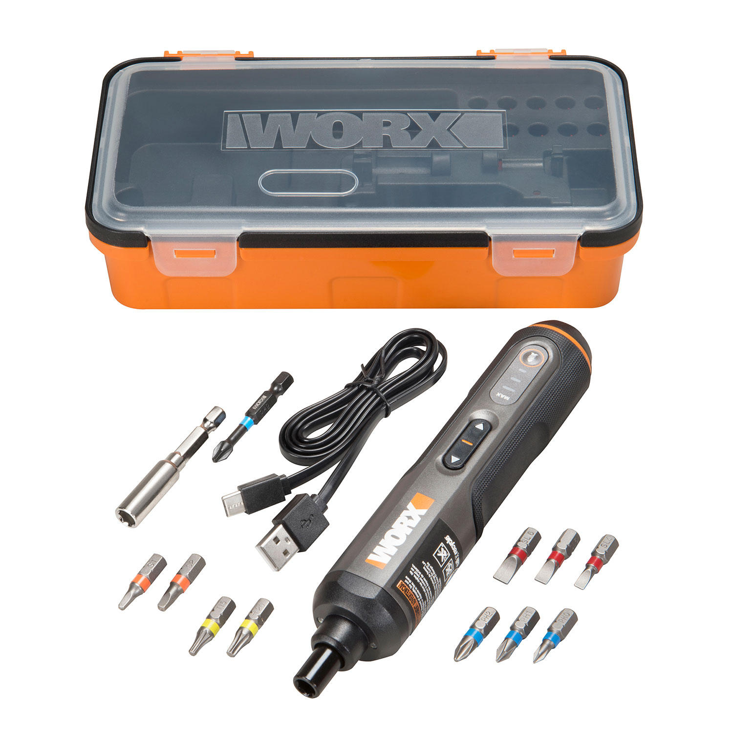 Worx WX240L 4V 3-Speed Cordless Screwdriver with 12 Bits & Case