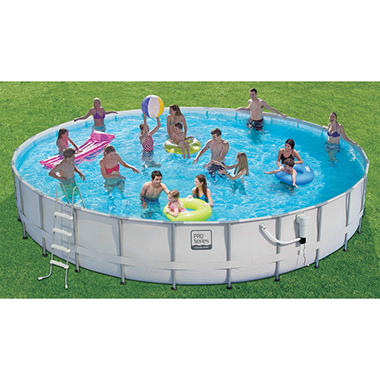 24 ft. ProSeries Frame Pool Set with Mosaic Print with Exclusive All-in-one Patent Pending SkimmerPlus Filter Pump System