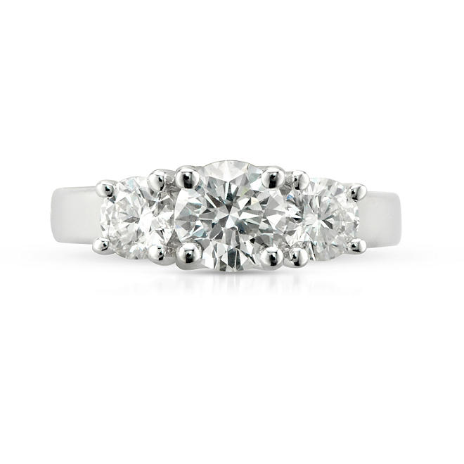 2.02 ct. t.w. Premier Diamond Collection Round 3-stone Ring in 14k White Gold (G, I1)