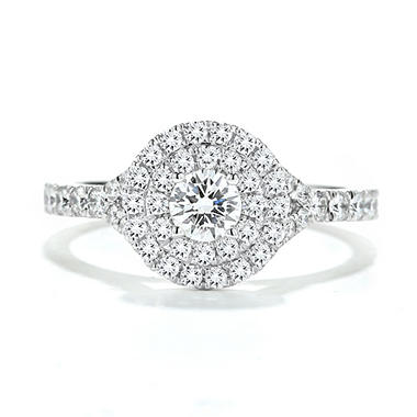 1.00 CT. TW. Premier Diamond Collection Round Halo Ring in 14K White Gold