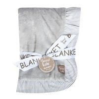 Trend Lab Ruffle Stripe Trimmed Receiving Blanket,  Dove Gray