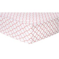 Trend Lab Flannel Fitted Crib Sheet, Coral Quatrefoil