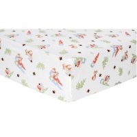 Trend Lab Flannel Fitted Crib Sheet, Forest Gnomes