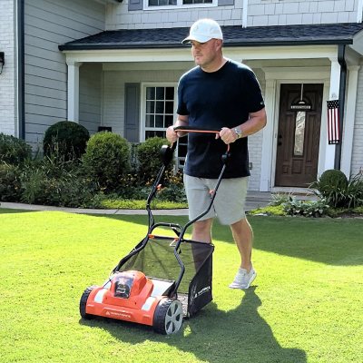 20v Lithium Ion Cordless Reel Mower Kit with 2 Batteries Charger And Rear Collection Bag Sam s Club