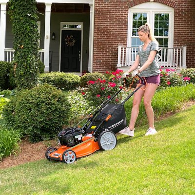 Yard Force 21 Self-Propelled RWD Walk Behind Mower with Vertical Storage  Technology