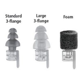 ER20XS Earplugs Universal Fit Clear Stem with Standard, Large, and Foam Tips