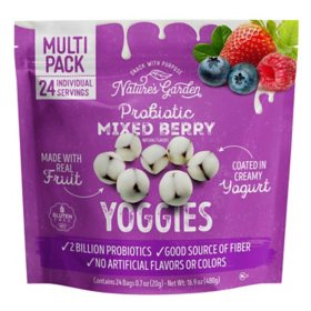 Nature's Garden Probiotic Mixed Berry Yoggies, 0.7 oz, 24 pk.