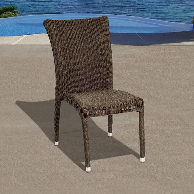 Catalunya Distressed gray Synthetic Wicker Patio Chair Set (4 pcs.)