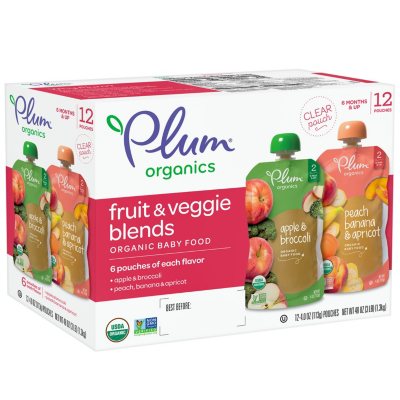 Plum Organics Just Peaches Stage 1 Baby Food Pouch 6 Pk / 3.5 oz