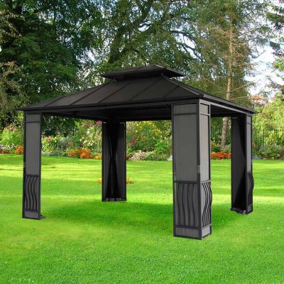 Sunjoy 10' x 12' Carlisle Gazebo-Black Top - Sam's Club