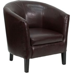 Flash Furniture Leather Barrel Shaped Guest Chair (Various Colors)