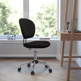 Flash Furniture Mid-Back Mesh Task Chair with Chrome Base, Black