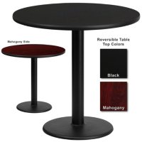 Hospitality Table  Round - Black/Mahogany - 30" x 30" - 1 pk.