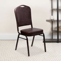 Flash Furniture Hercules Series Crown Back Banquet Stack Chair, Brown (Select Quantity)