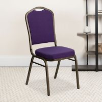 Flash Furniture Hercules Series Crown Back Fabric Banquet Chair, Purple (Select Quantity)