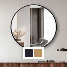 Jill Zarin 36" Elegant Round Metal Wall Mirror, Assorted Colors
