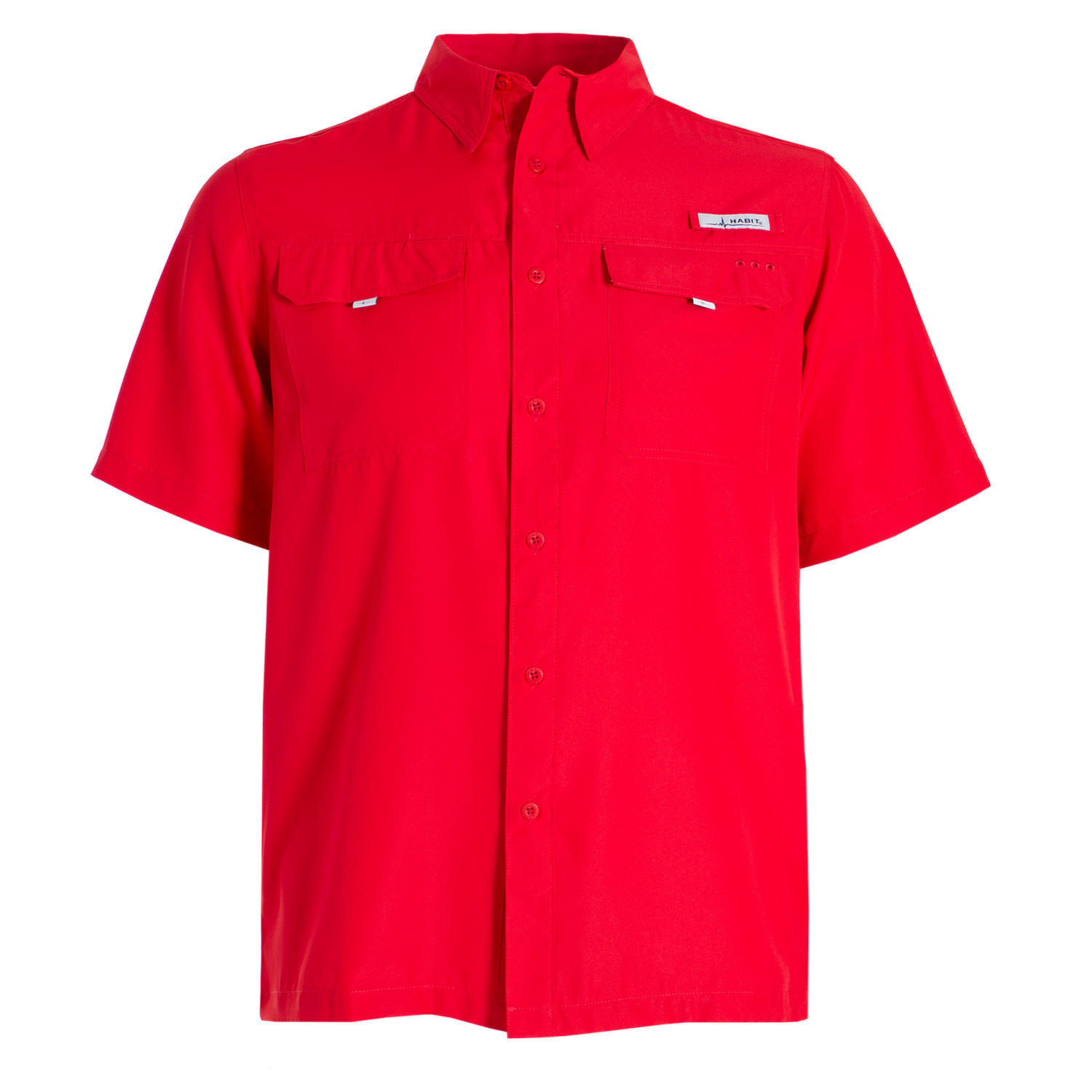 Habit Men's UPF 40+ UV Protection Short-Sleeve Fishing Shirt - Barbados Cherry S