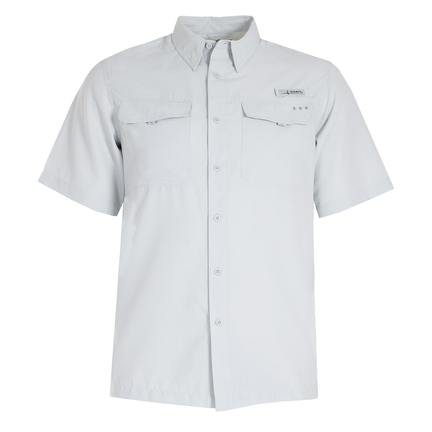 Habit Men's UPF 40+ UV Protection Short-Sleeve Fishing Shirt - Oyster Mushroom M