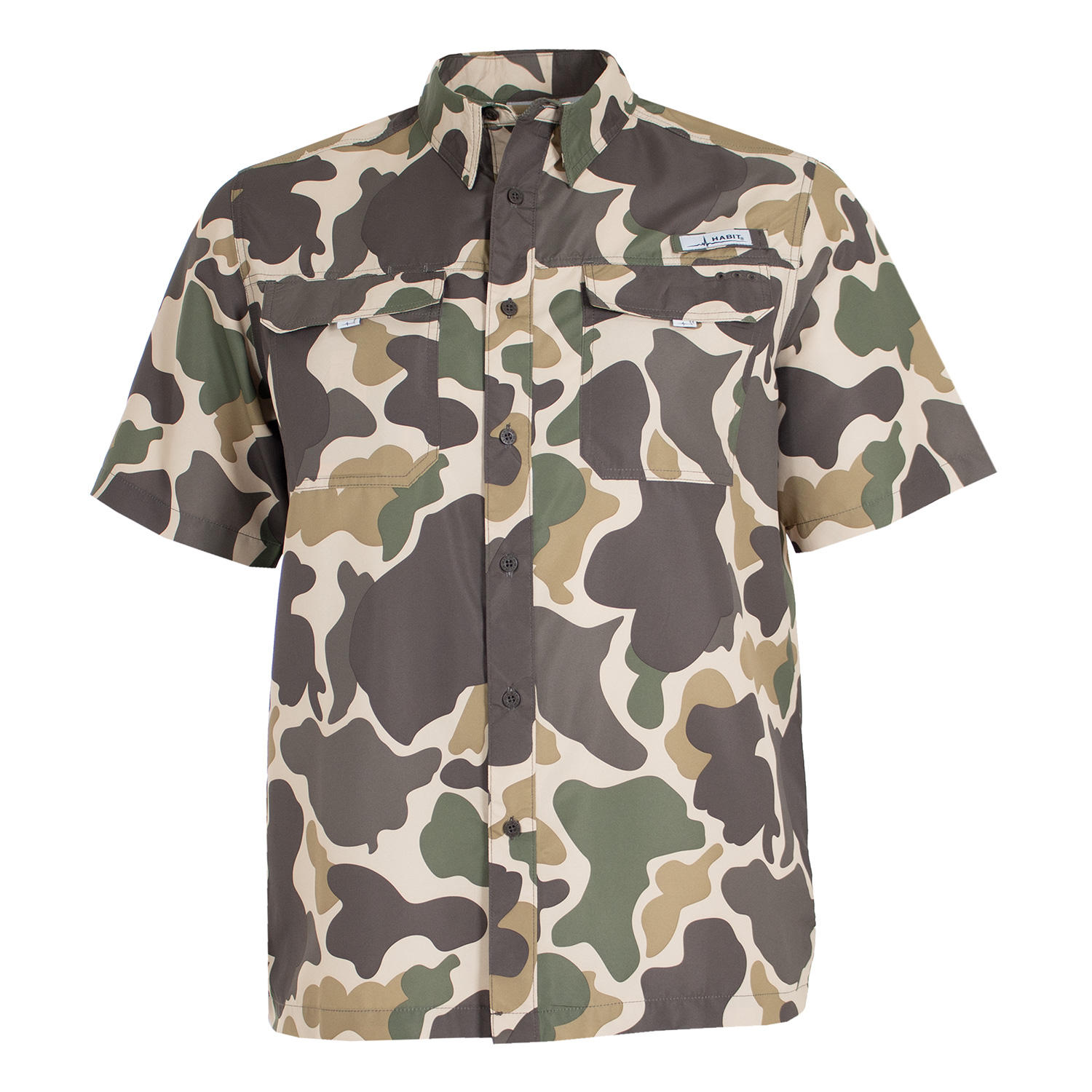 Habit Men's UPF 40+ UV Protection Short-Sleeve Fishing Shirt - Woodland Vintage Wren L
