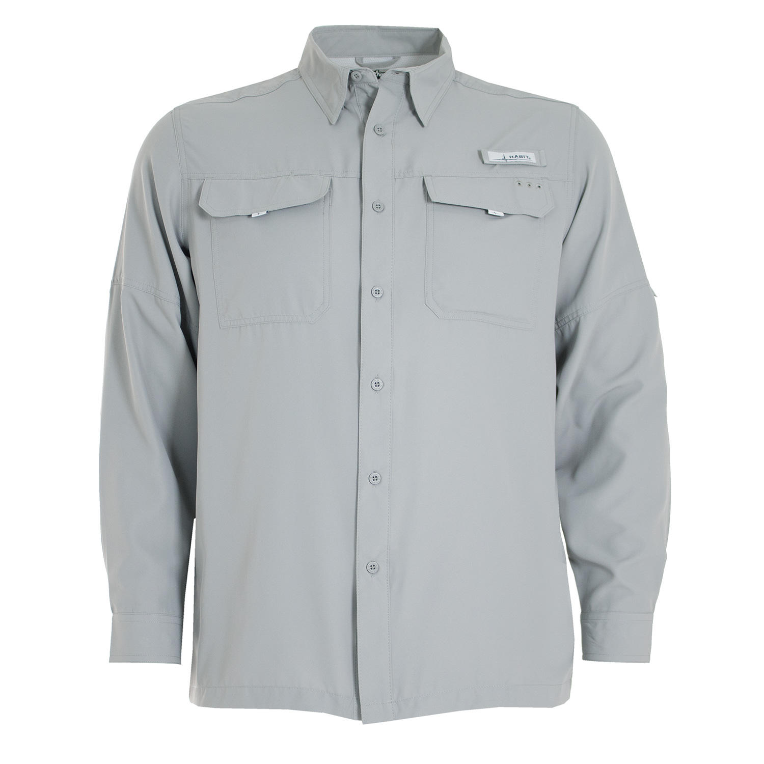Habit Men's UPF 40+ UV Protection Long-Sleeve Fishing Shirt - Moon Mist XXL