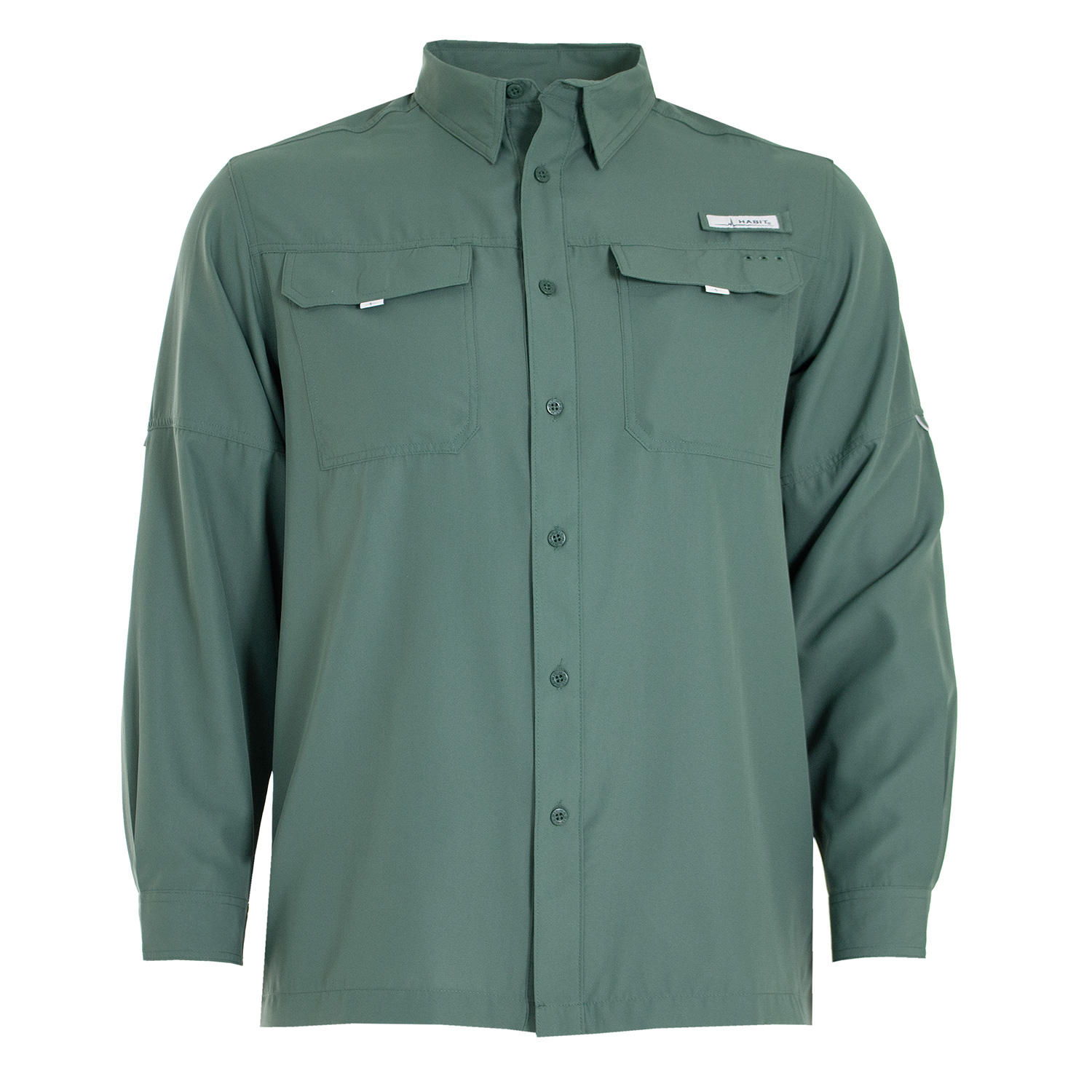 Habit Men's UPF 40+ UV Protection Long-Sleeve Fishing Shirt - Pineneedle XXXXL