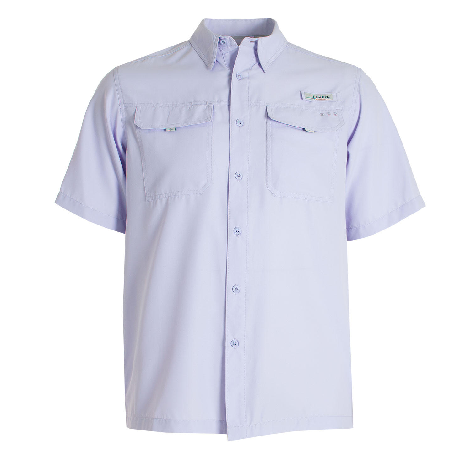 Habit Men's UPF 40+ UV Protection Short-Sleeve Fishing Shirt - Purple Heather 3XL