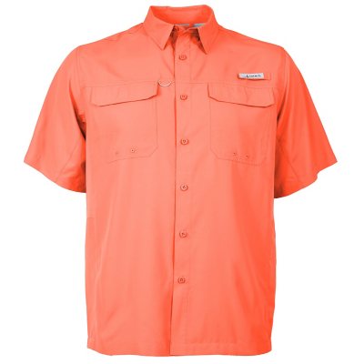 Habit Men's UPF 50+ UV Protection Short-Sleeve Fishing Shirt:- Spiced Coral, L