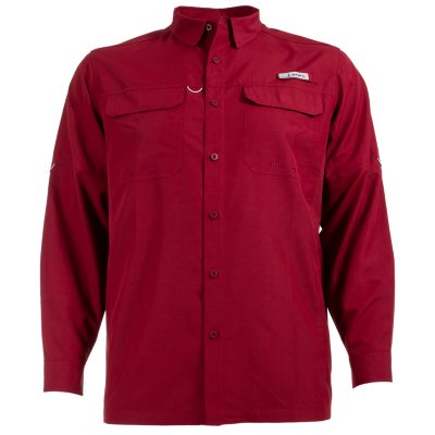 Habit Men's UPF 40+ UV Protection Long-Sleeve Fishing Shirt:- Biking Red, 4X