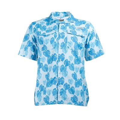 Habit Men's Short Sleeve 50+ UPF Camp Fishing Shirt:- M, Island Bloom Saltwater Slide