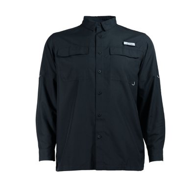 Habit Men's UPF 40+ UV Protection Long-Sleeve Fishing Shirt:- Black, XL