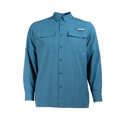 Habit Men's UPF 40+ UV Protection Long-Sleeve Fishing Shirt:- Blue Ashes, XL